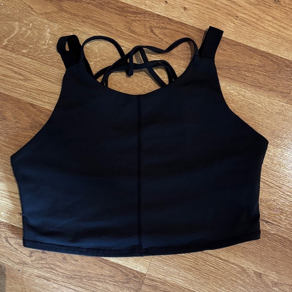 Black Strappy Sports Bra - Picture 1 of 2